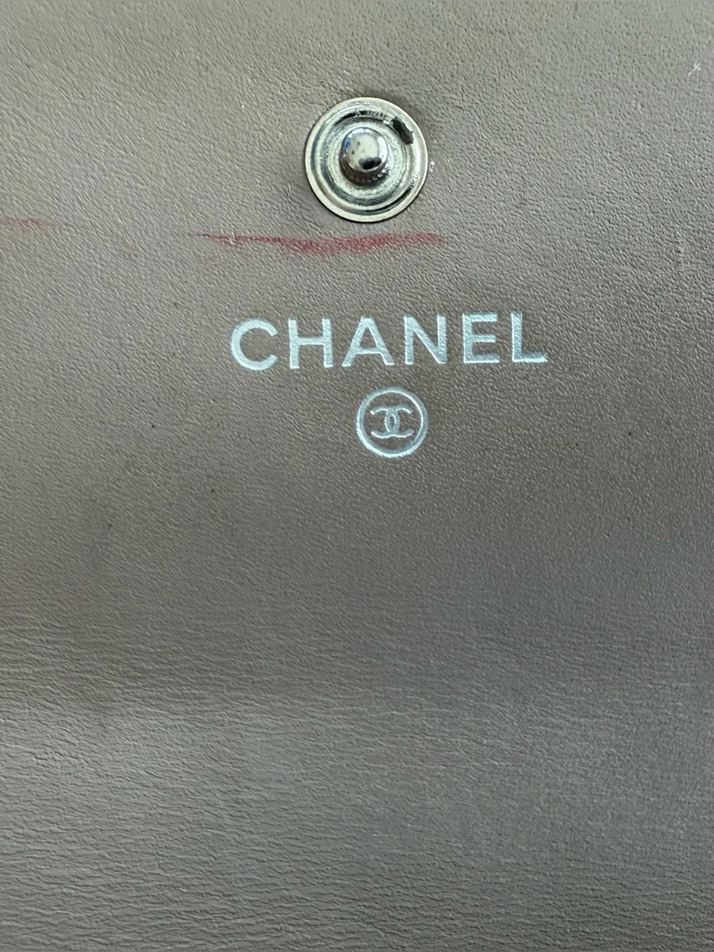 CHANEL Quilted Long Wallet in Taupe Gray with CC Logo